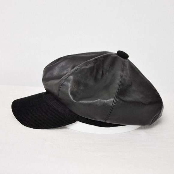 Leather and Corduroy Brando Cap Hat - Picture 6 of 8